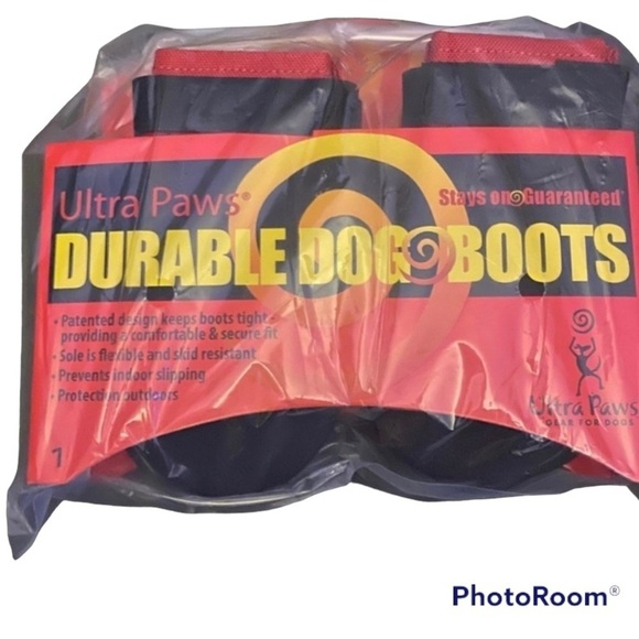 NIP Ultra Paws Rugged Dog Boots and Paw Protectors for Medium Dogs Size 7 - Picture 2 of 6